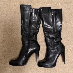 Size 8.5 - Nine West Black Knee High Boots with buckle